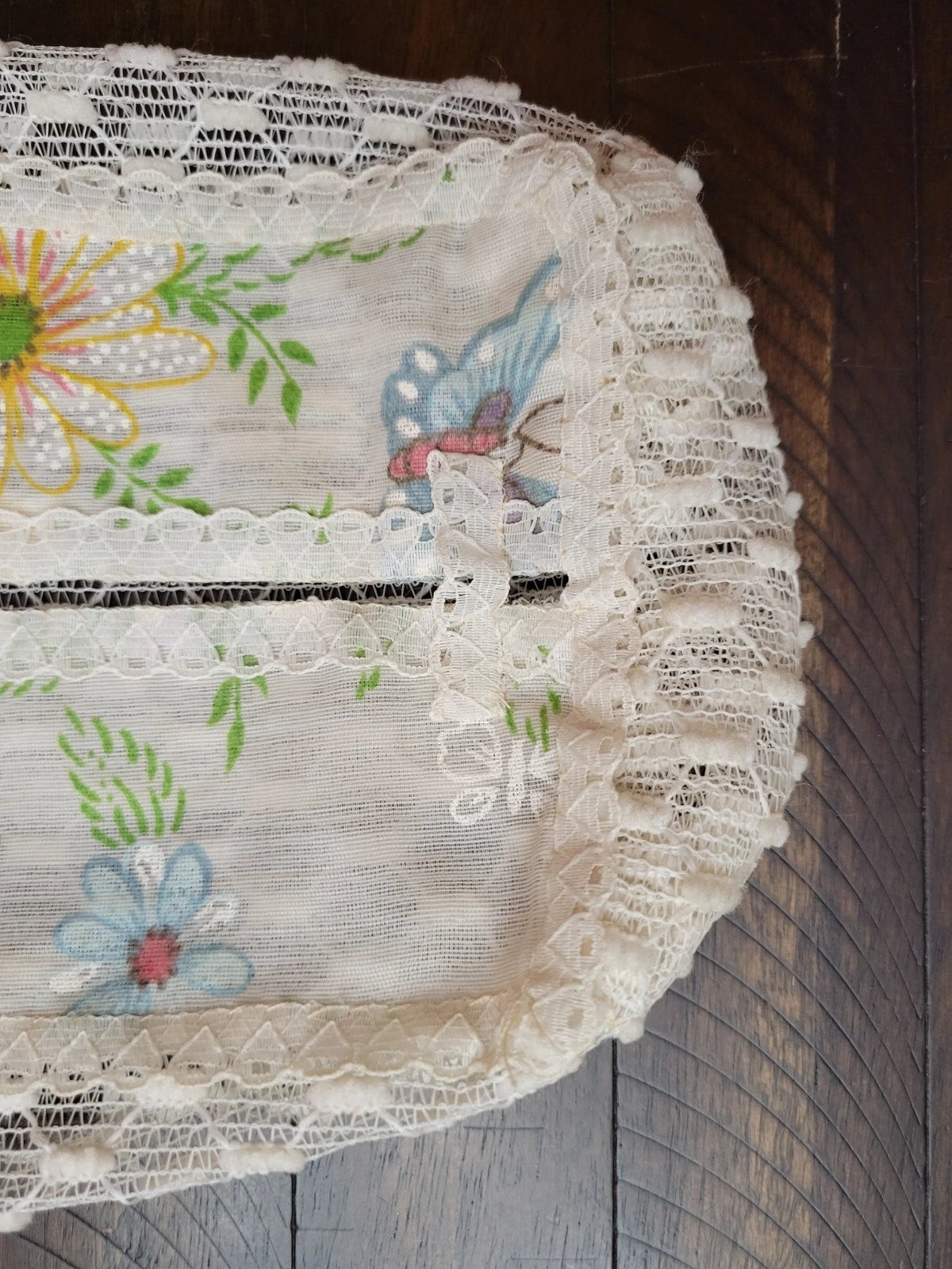 Vintage Cream Floral Crocheted Tissue Box Cover with Lace Trim | eBay