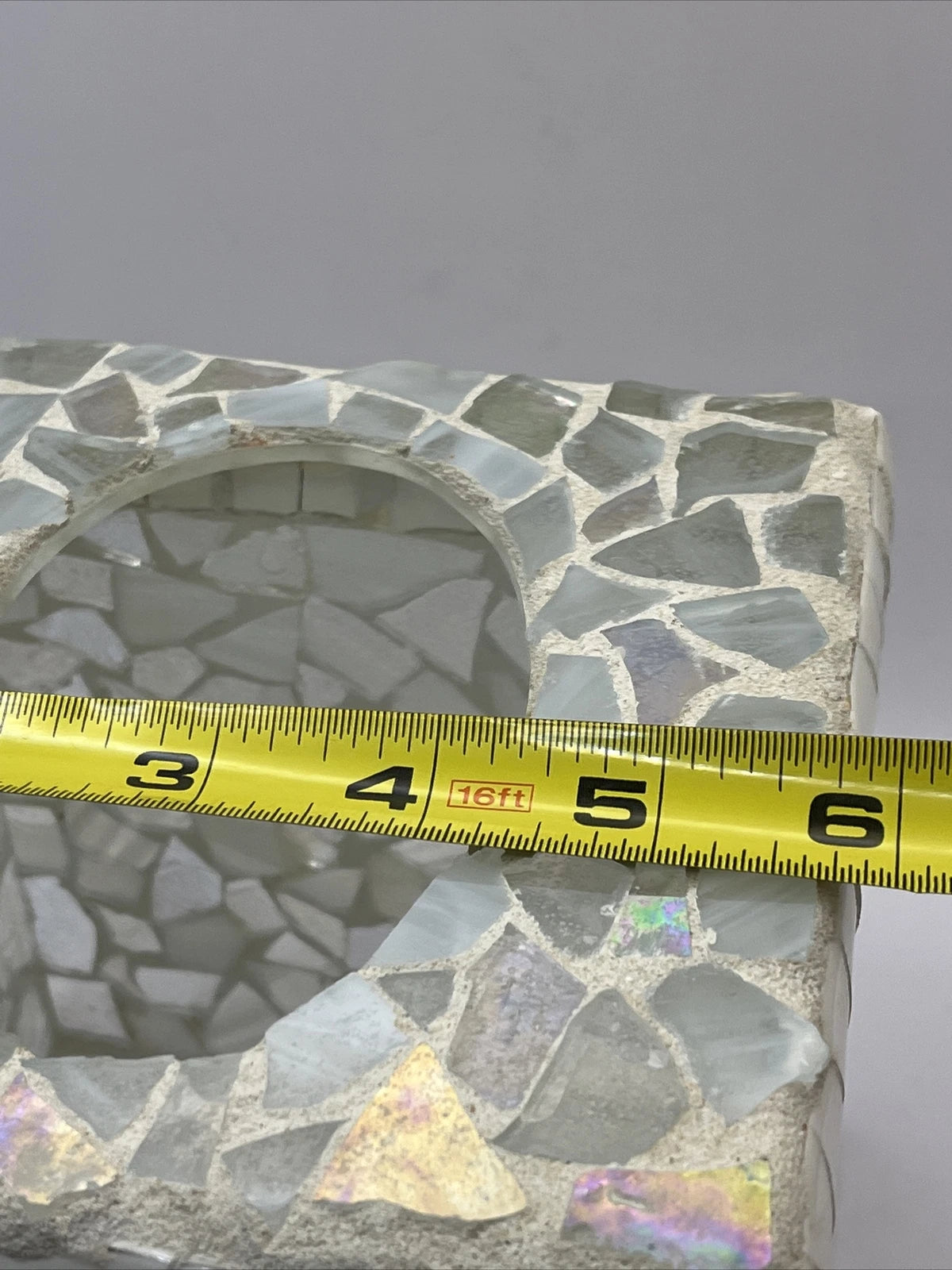 Mosaic Clear Glass Square Tissue Box Cover Roses | eBay