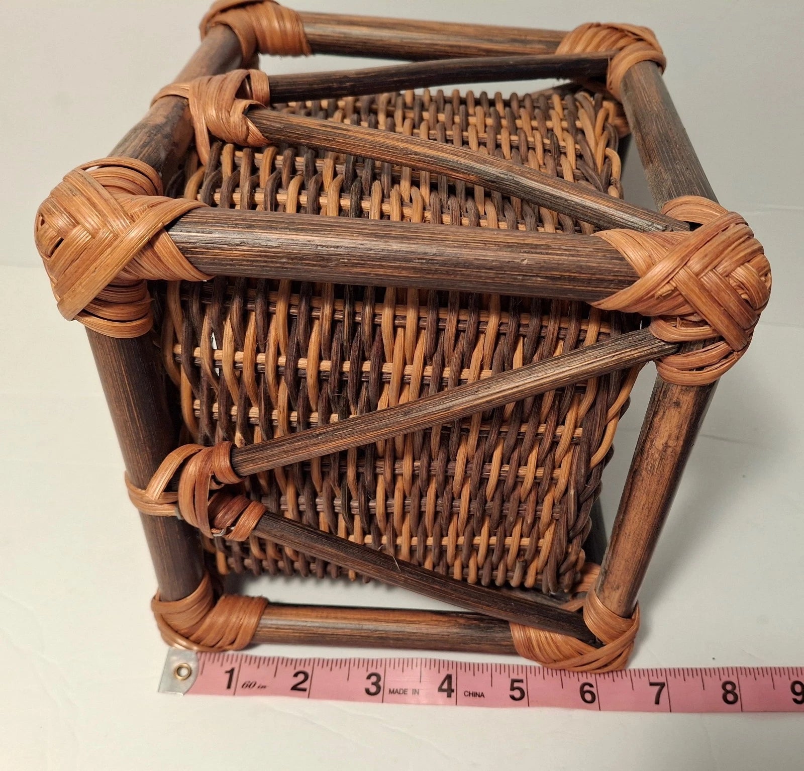 Rattan Wicker Square Tissue Box Cover Decorative Woven 6x7" Facial New | eBay