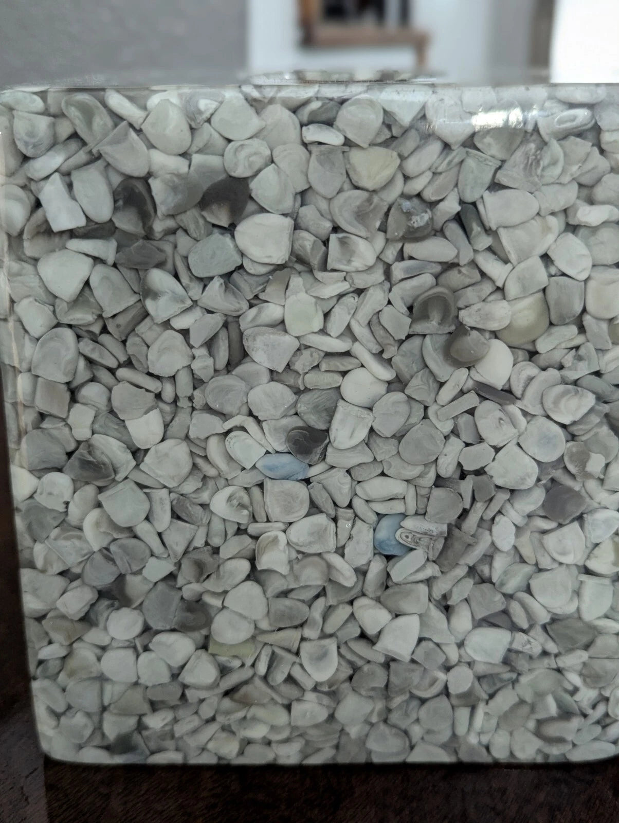 Gray Pebbles W/ Blue Accents, Acrylic Square Tissue Holder | eBay