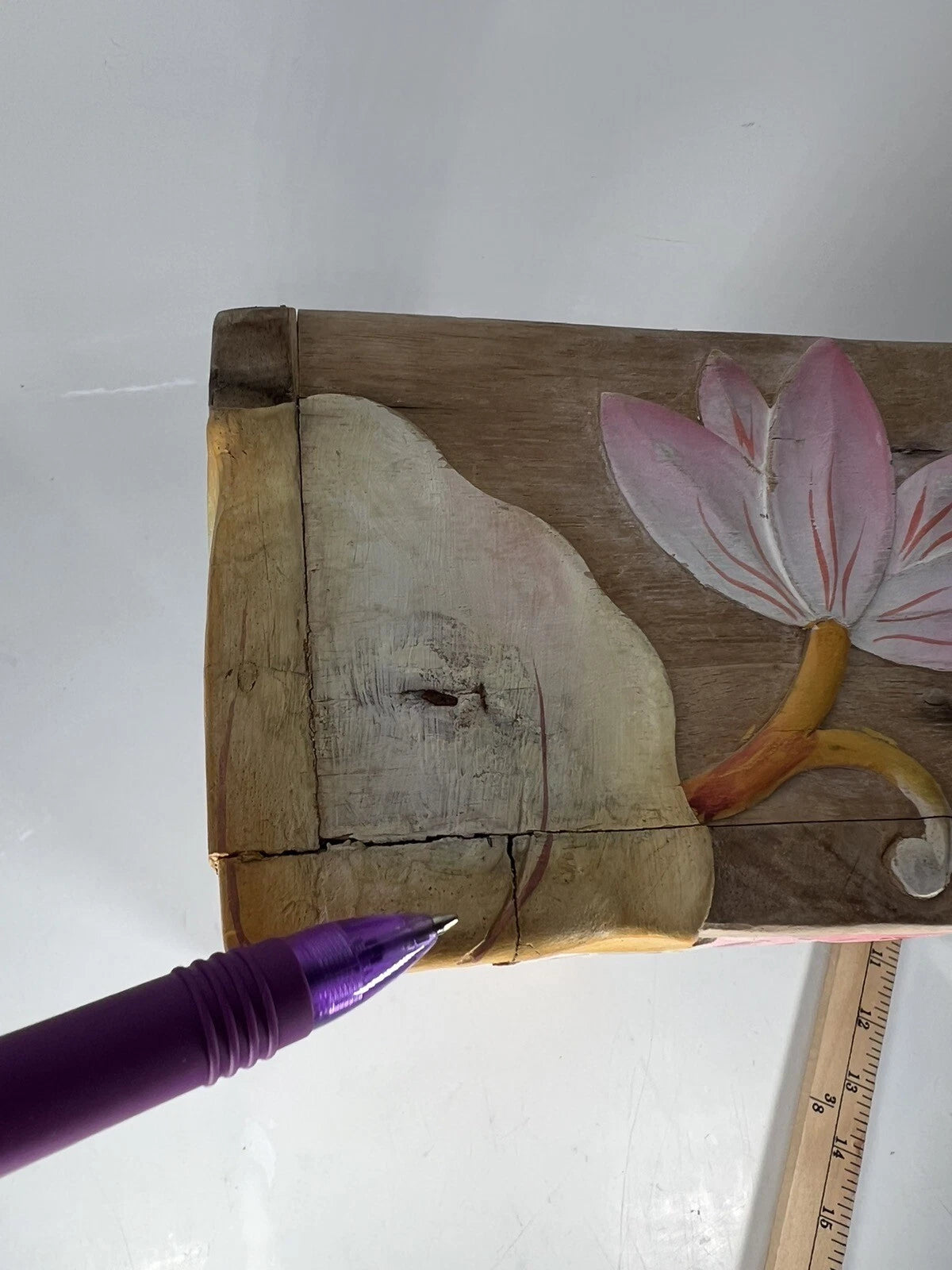 Tissue Box Hand Made Wood Carved Painted Flamingo vintage Floral Bird Tissue | eBay