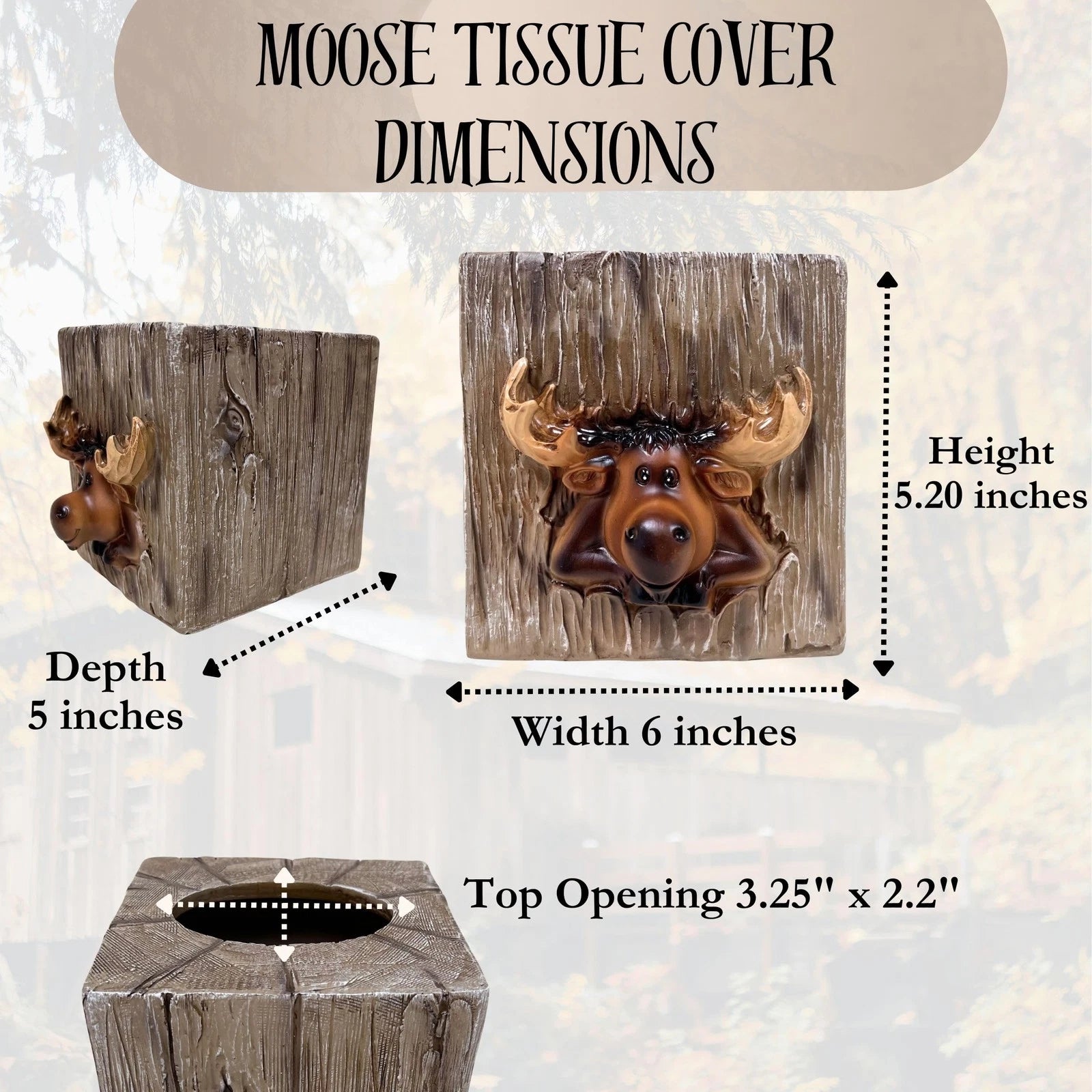 Rustic Moose Tissue Box Cover – Nature-Inspired Cabin & Wildlife Décor | eBay