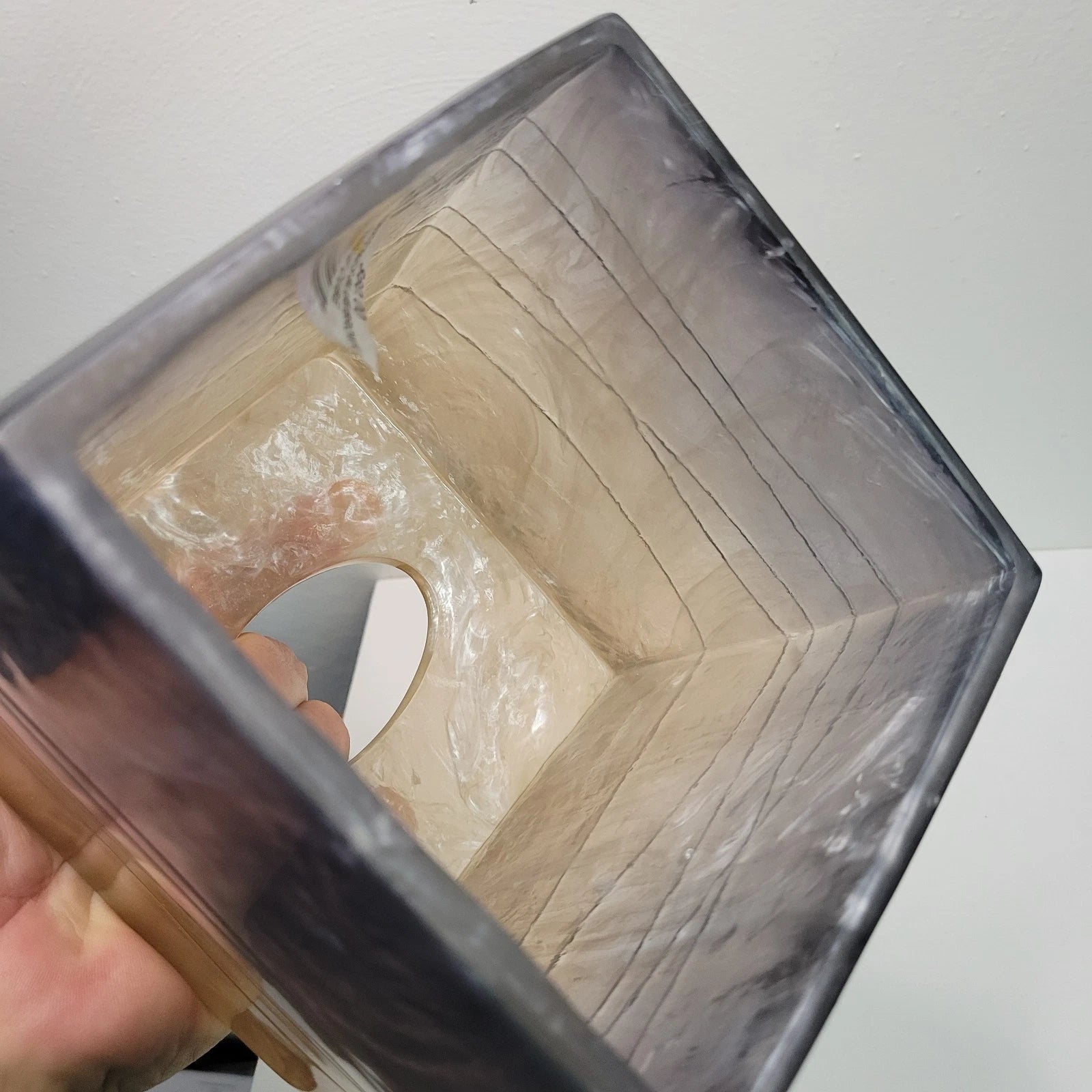 Bacova Guild Tissue Box Cube Cover Acrylic Translucent - Gemstone blue/brown $60 | eBay