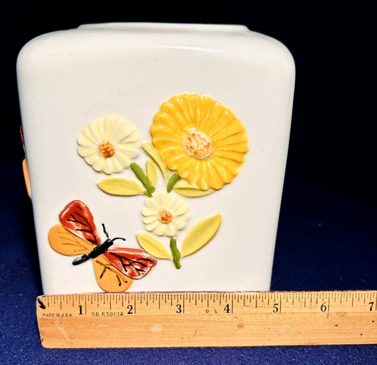 Vintage Retro Tissue Box Holder Cover 70's Groovy Daisy & Butterfly Hand Painted | eBay