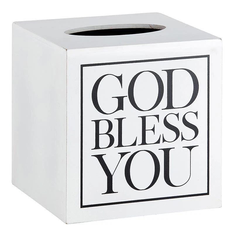 Square Tissue Box Cover White with Black Text Size 5.5in SQ x 5.75in H Pack of 2 | eBay
