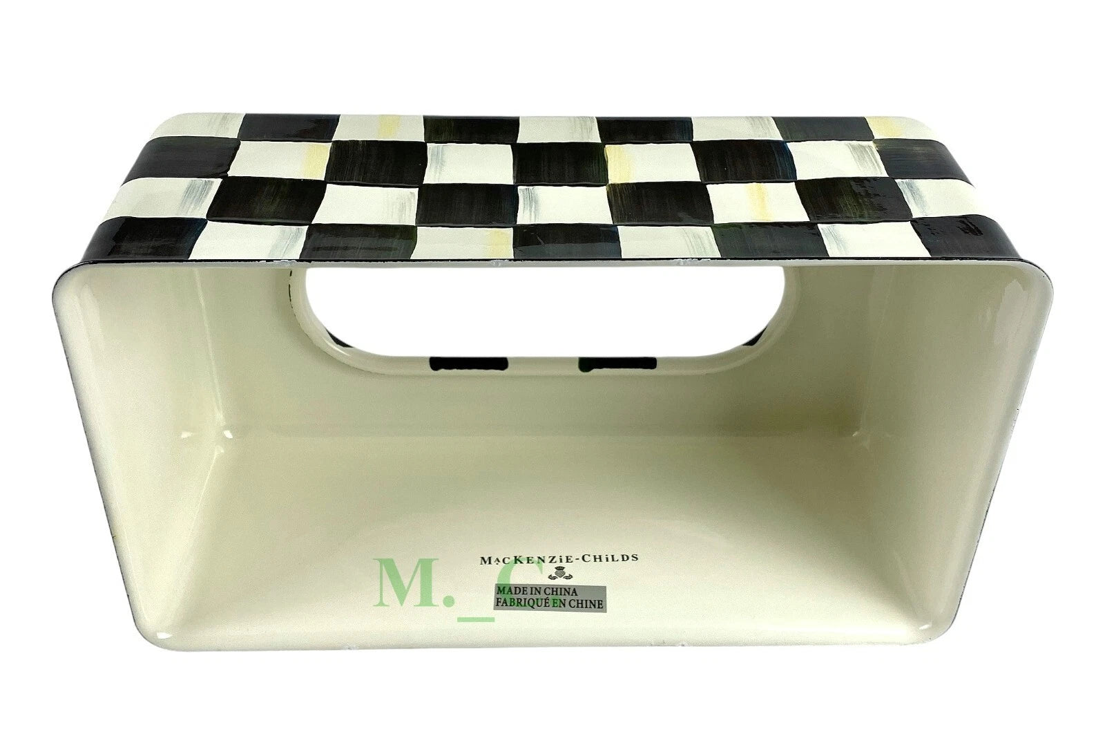 MacKenzie Childs Courtly Check Standard Tissue Box Cover 9.25" New No Box | eBay