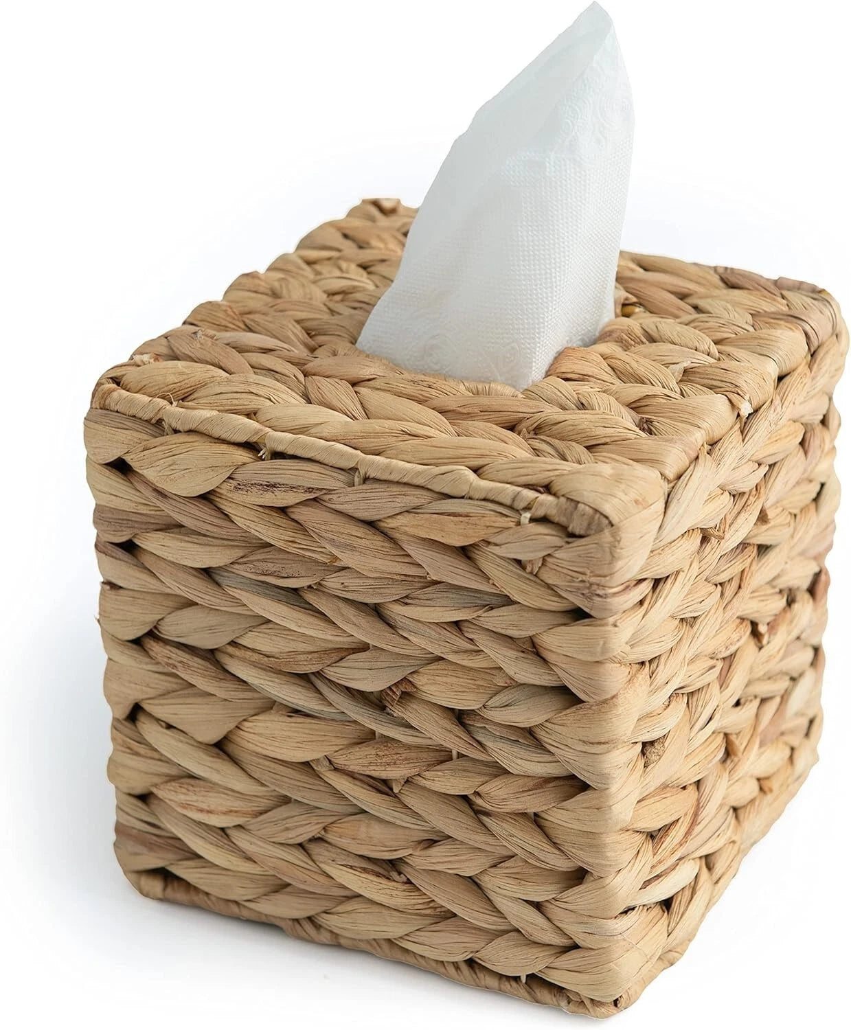 Square rattan tissue box holder, boho style, decorative woven cover. | eBay