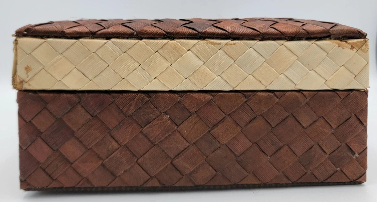 Retro Woven Rectangular Tissue Box Cover In Brown & Beige Natural Fiber Design | eBay