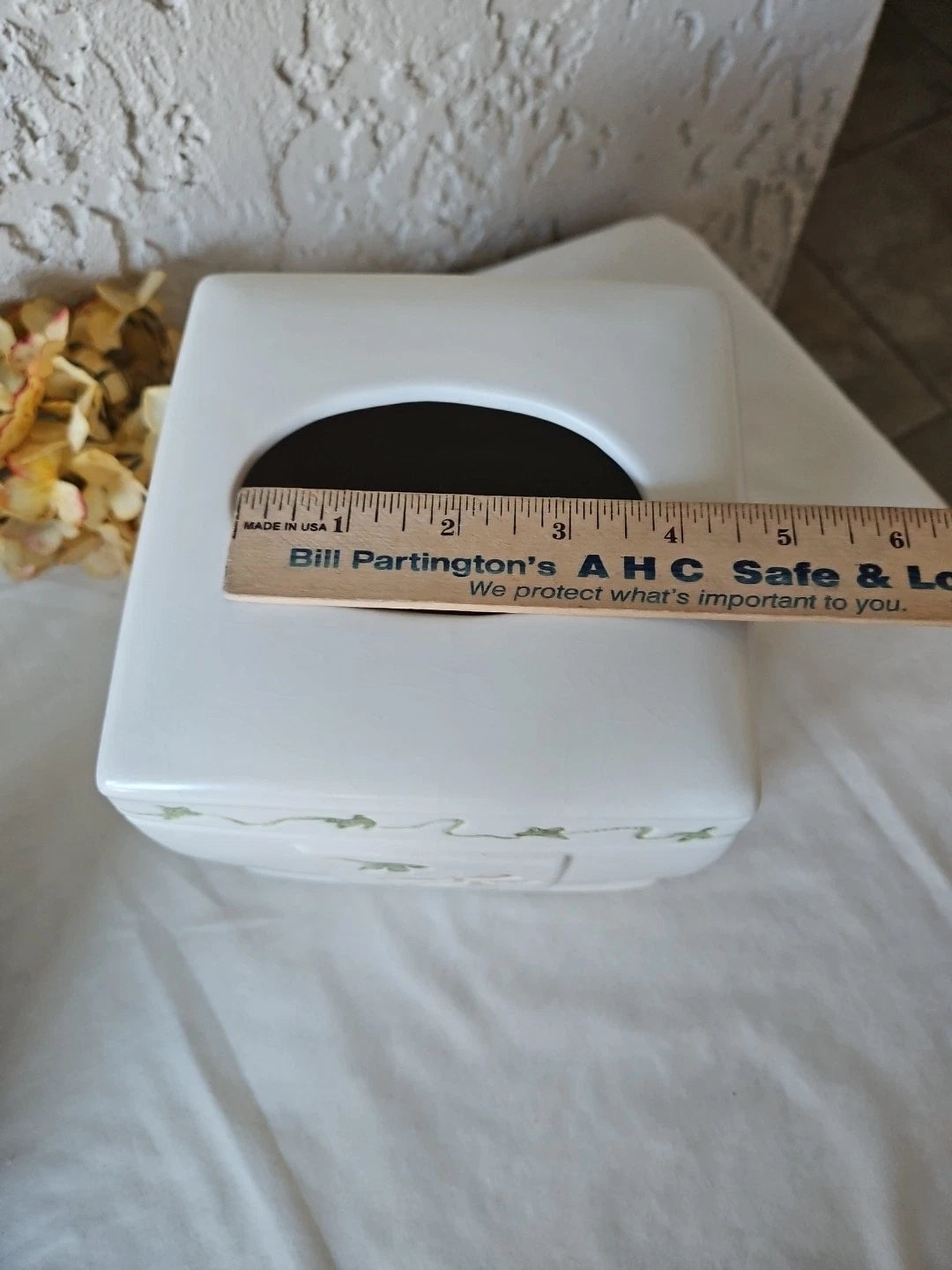 Dragonfly Square Ceramic Tissue Box Cover White Green Purple | eBay