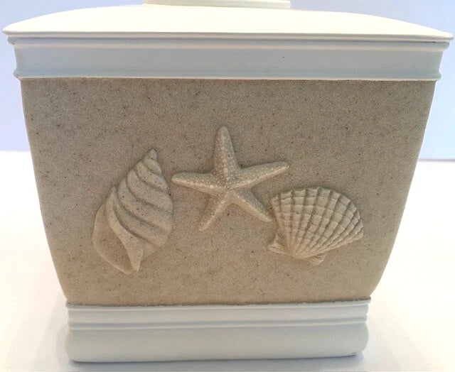 Heavy Resin Beige/Ivory Seashell Tropical/Beach 5.25" Tissue/Kleenex Box Cover | eBay