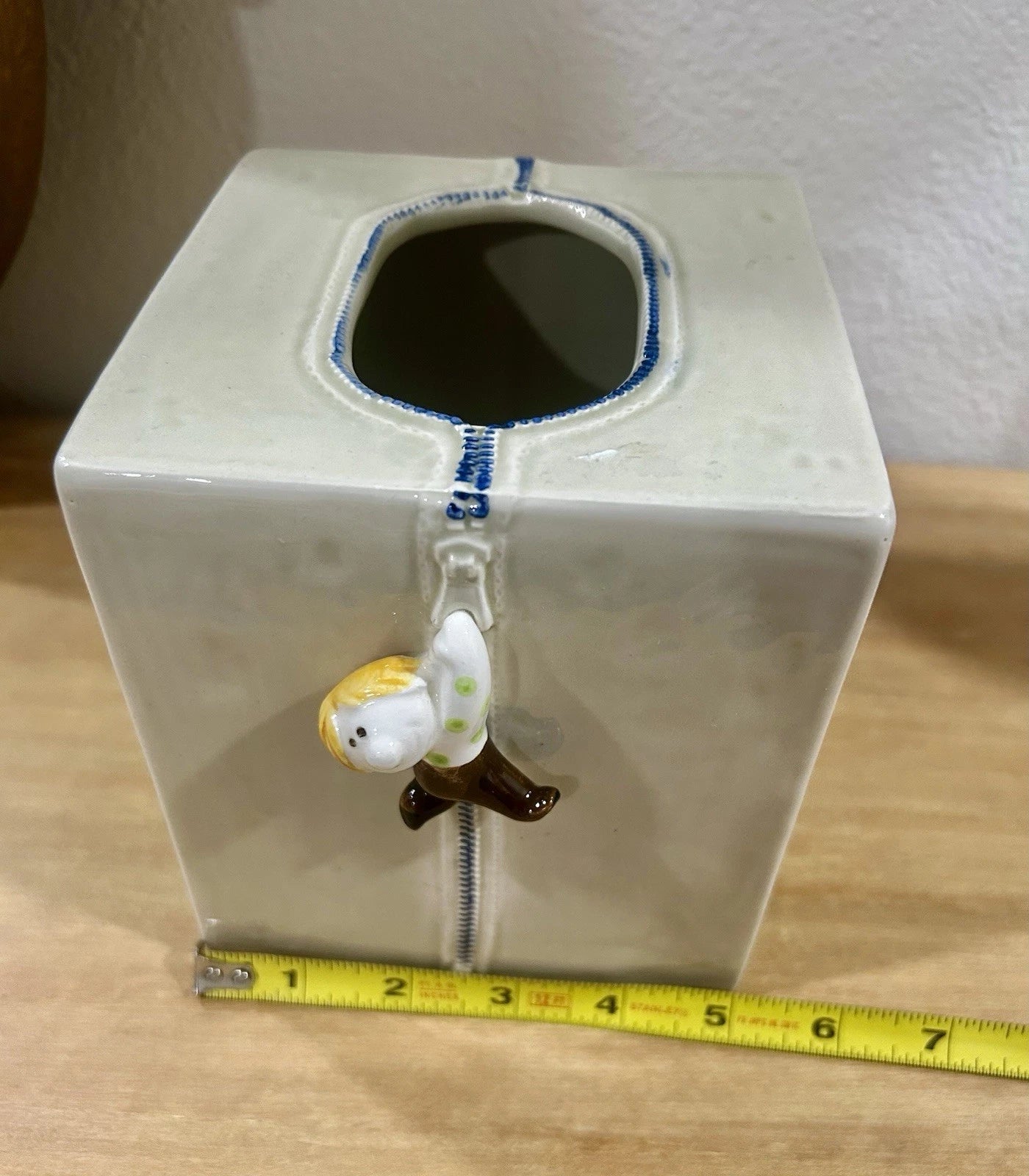 Fitz And Floyd Square Tissue Cover with Boy Hanging From Zipper | eBay