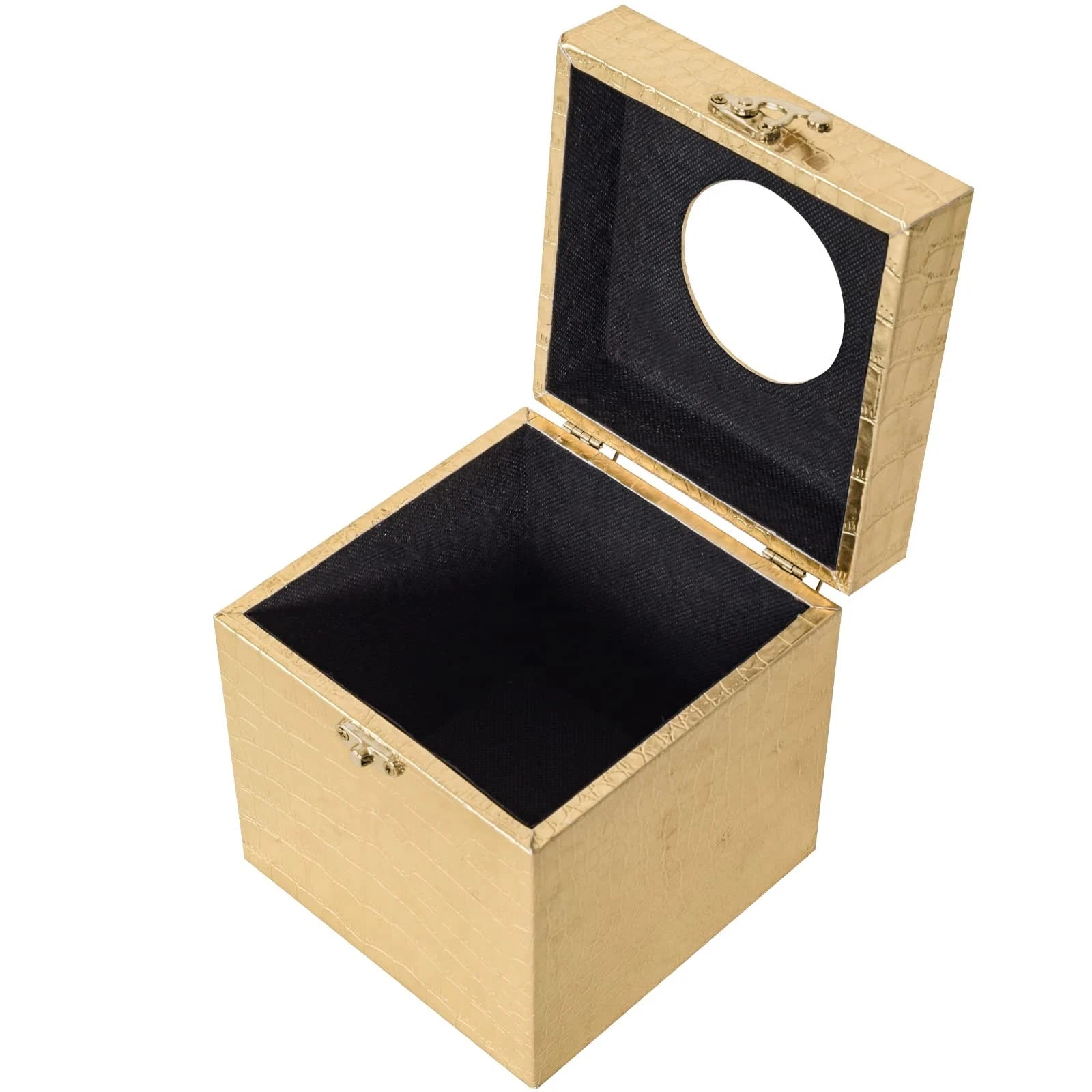 Modern Elegant Gold Tissue Box Cover Square, Gold Crocodile Leather Tissue Bo... | eBay