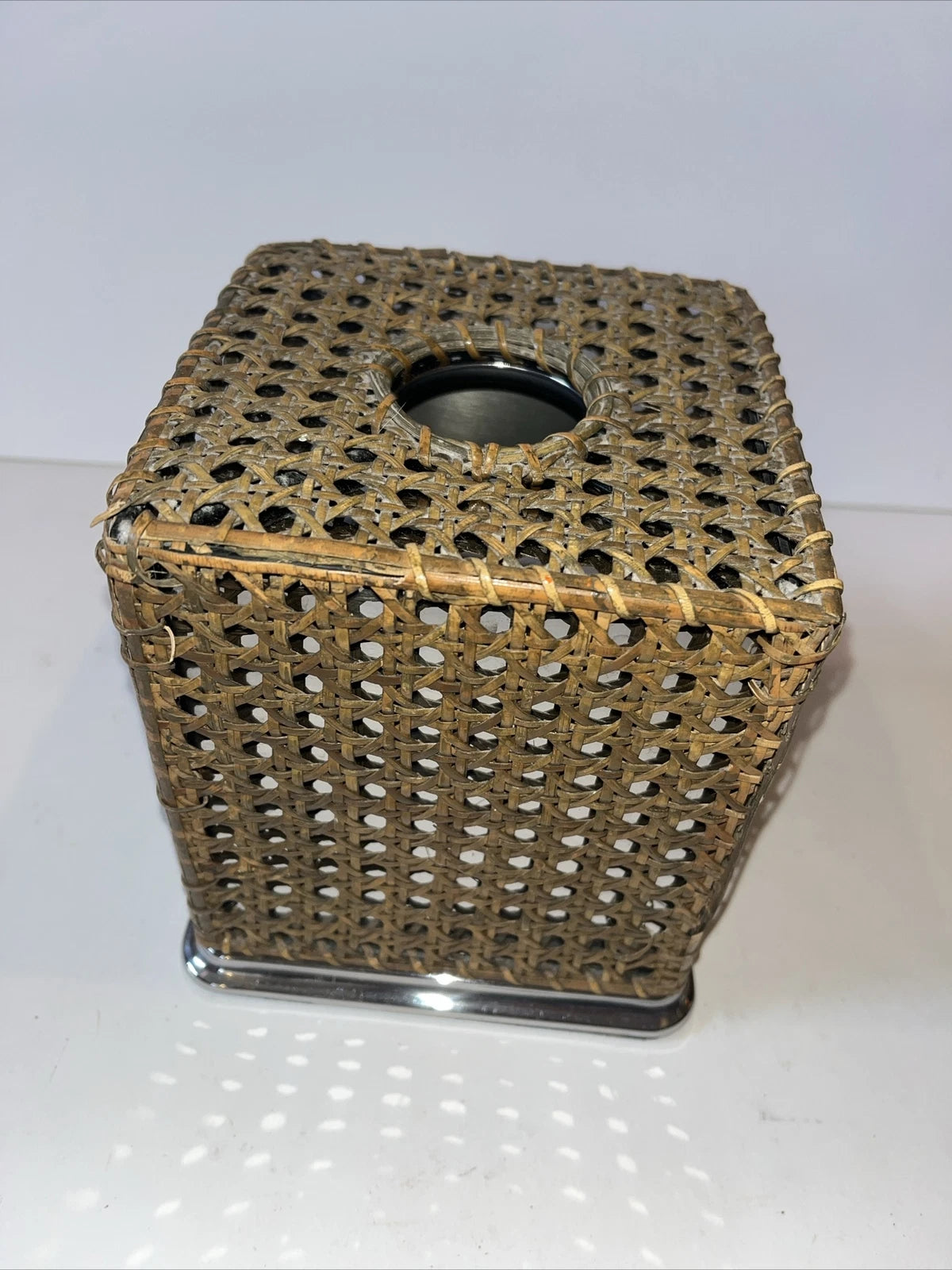 Tissue Holder Box Wicker Bamboo Rattan Cover Woven Square Natural Boho | eBay