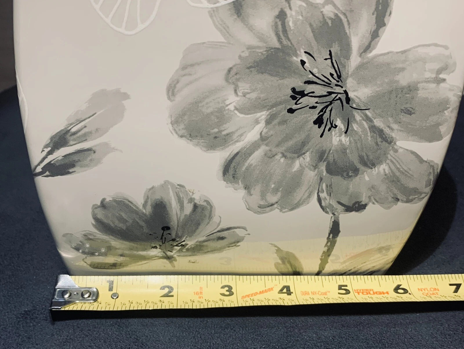 Opaline Ceramic White Gray Peonies Tissue Box Cover By Creative Bath 6” X 6” | eBay