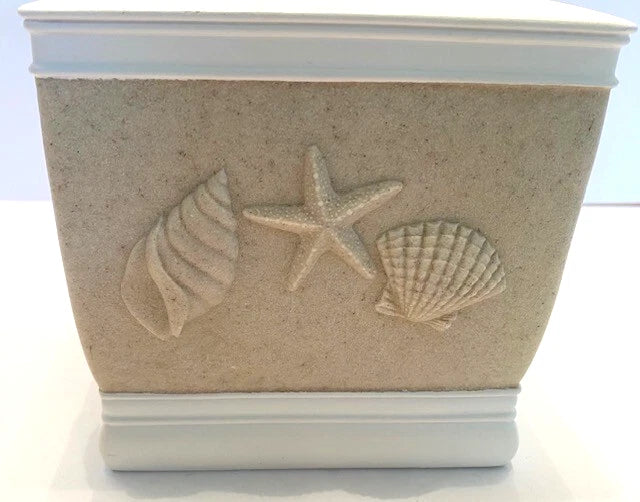 Heavy Resin Beige/Ivory Seashell Tropical/Beach 5.25" Tissue/Kleenex Box Cover | eBay