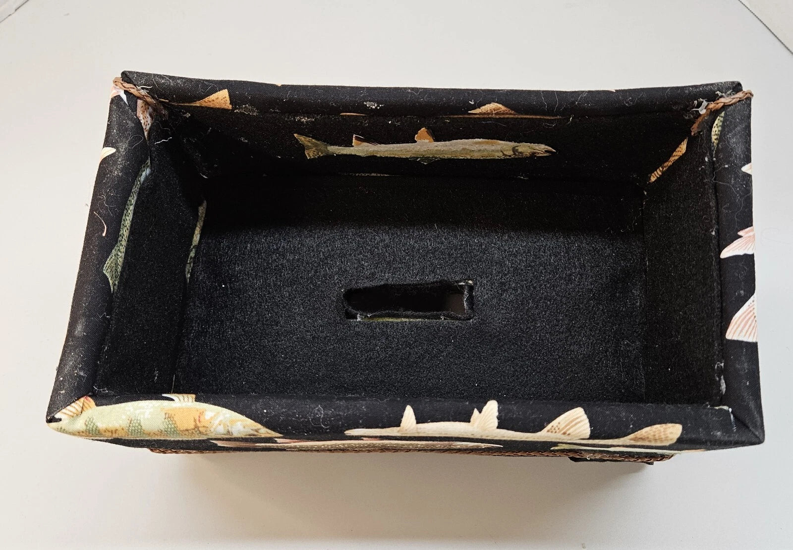 Tissue Box Cover Fishing Sofa Fish Couch Padded Cushions Ocean Theme Decor 9x5x4 | eBay