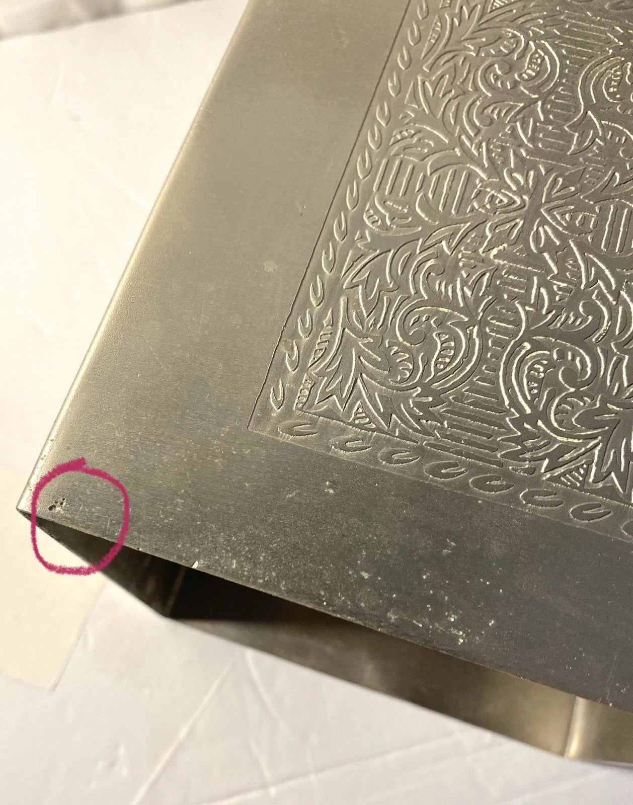 Silver Metal Tissue Box Cover With Design On 2 Sides | eBay