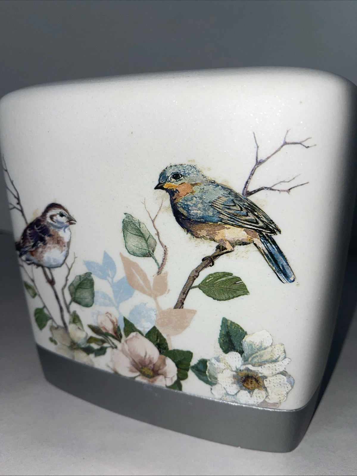 Avanti Love Tissue Box Cover Birds On Floral Branch 5.5” Square Heavyweight | eBay