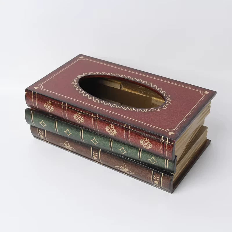 Classical Wooden Antique Book Tissue Box Cover Rectangular Tissue box (red-top) | eBay