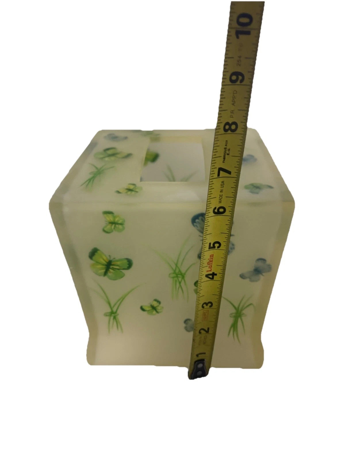 Glass Tissue Box Holder Butterflies Preowned Good Condition | eBay