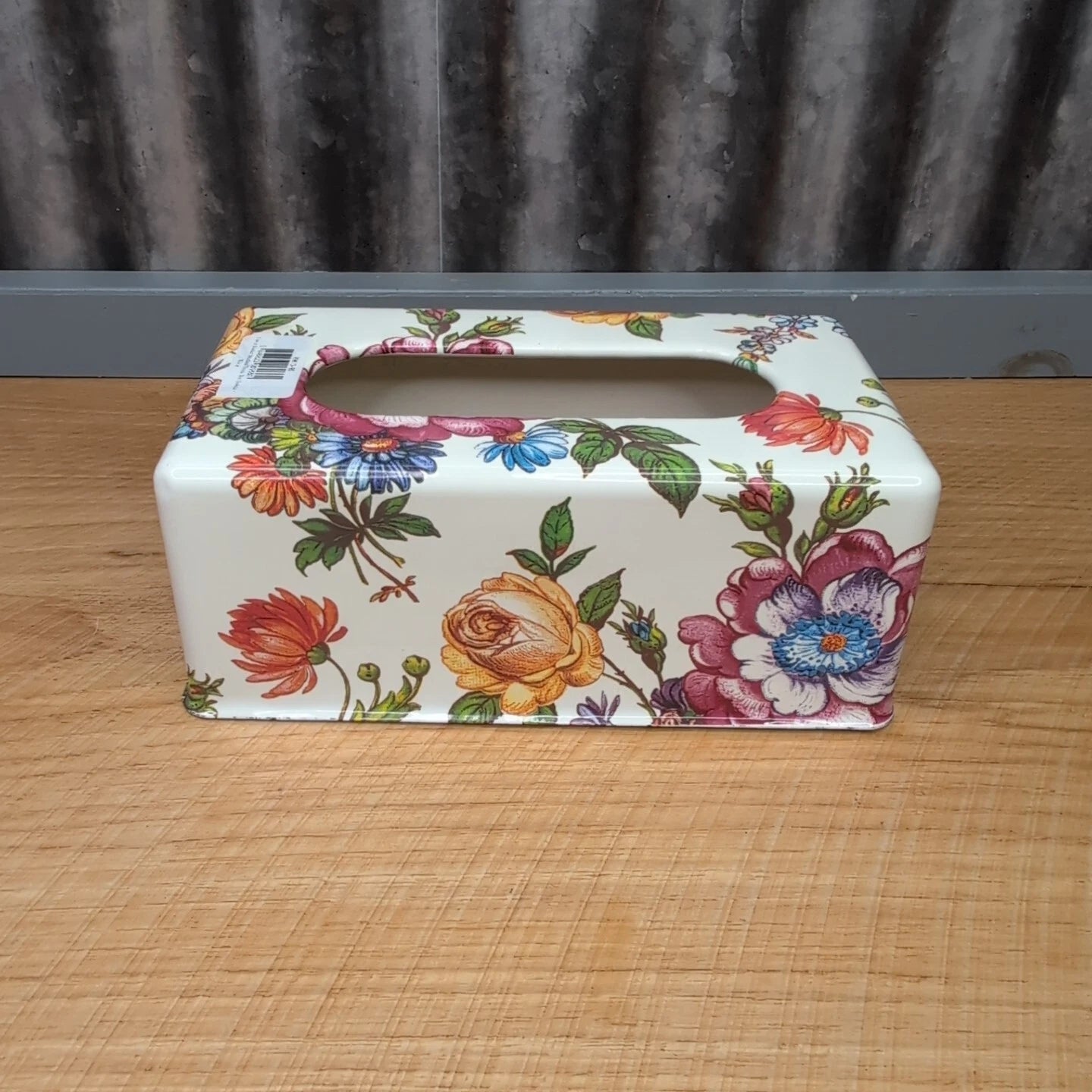 MacKenzie Childs Flower Market White Enamel Standard Tissue Box Holder Cover NWT | eBay