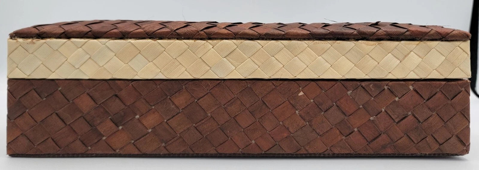 Retro Woven Rectangular Tissue Box Cover In Brown & Beige Natural Fiber Design | eBay