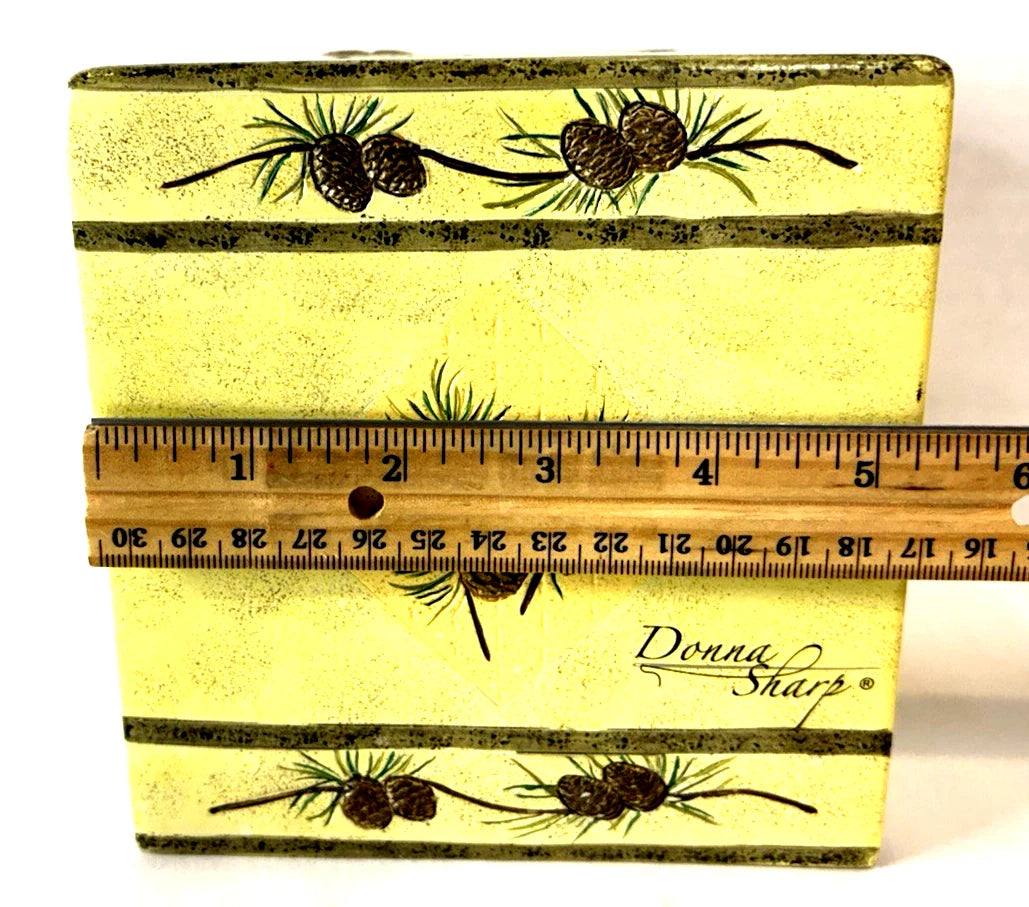Designer Donna Sharp Rustic Yellow Pinecone Tissue Box Cover Resin | eBay