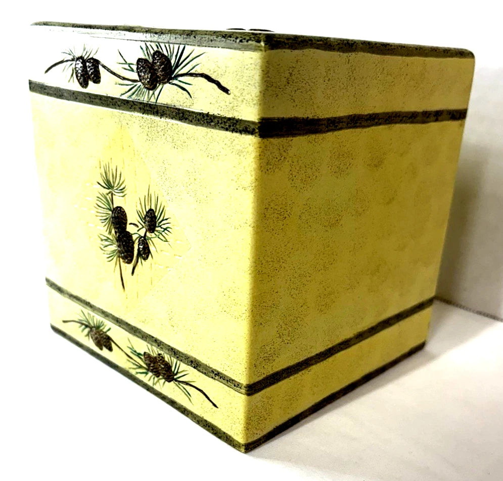 Designer Donna Sharp Rustic Yellow Pinecone Tissue Box Cover Resin | eBay
