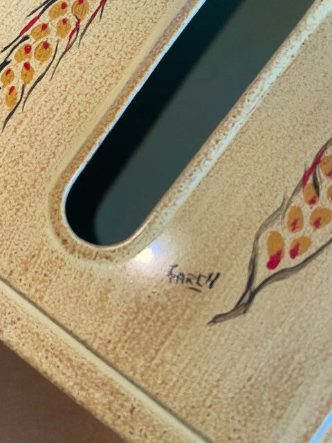 Vintage Metal Tissue Box Cover Hinged Tole Painted Wall Mount / Tabletop Signed | eBay