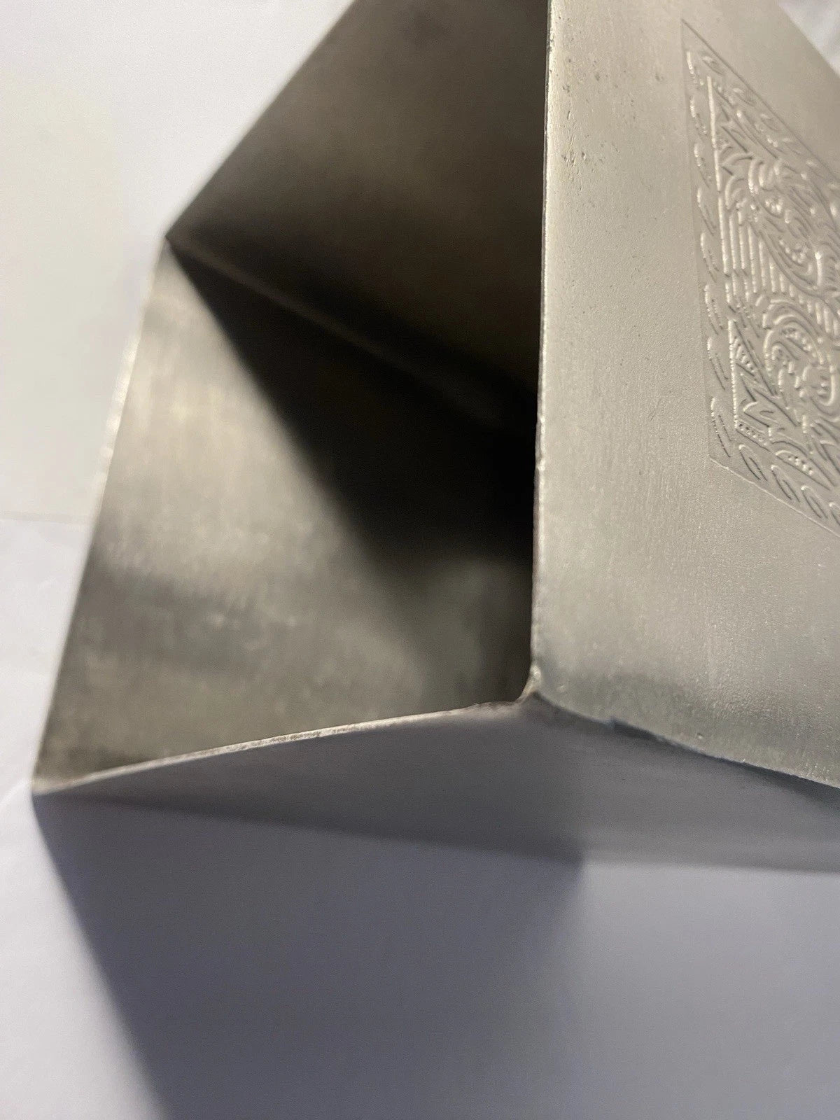 Silver Metal Tissue Box Cover With Design On 2 Sides | eBay