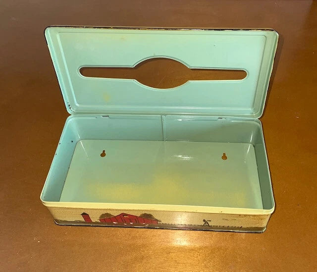 Vintage Metal Tissue Box Cover Hinged Tole Painted Wall Mount / Tabletop Signed | eBay