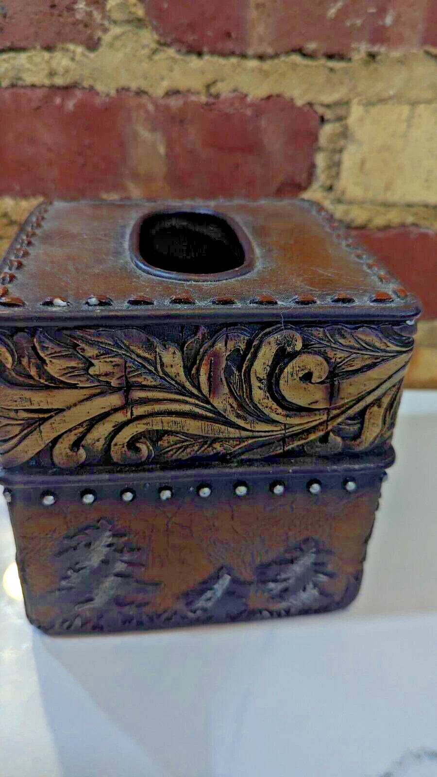 Rustic Western Wild Horses W/Gold Patterns Tissue Cover & Western Themed Frame | eBay