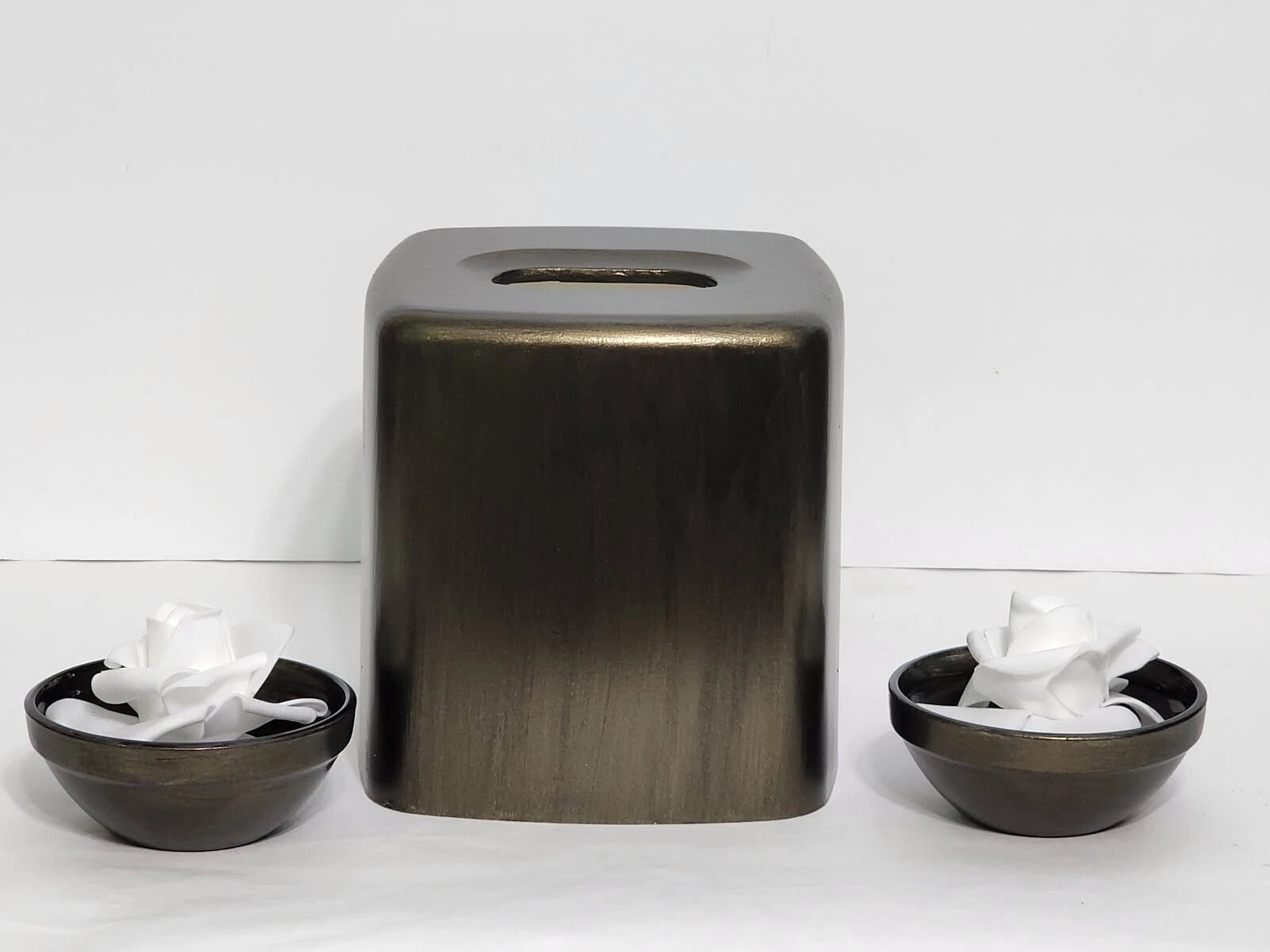 Tissue Holder Cover With Small Matching Candle Holder /Candy Dish Table Setting | eBay