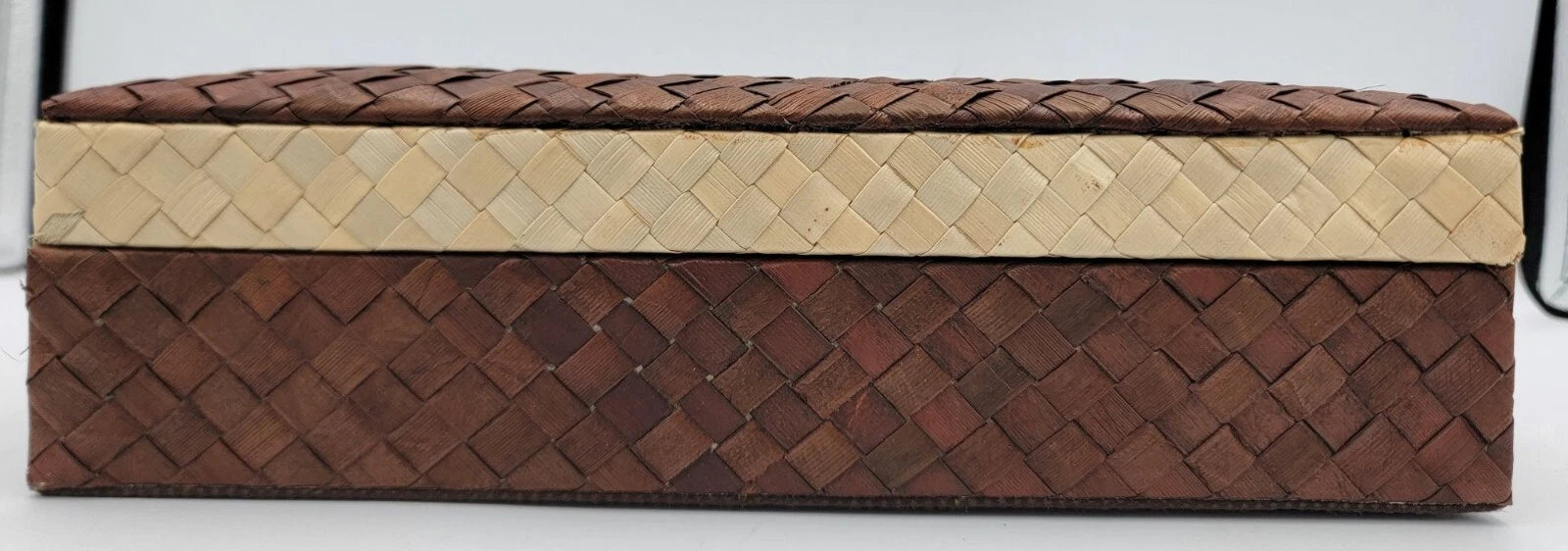 Retro Woven Rectangular Tissue Box Cover In Brown & Beige Natural Fiber Design | eBay