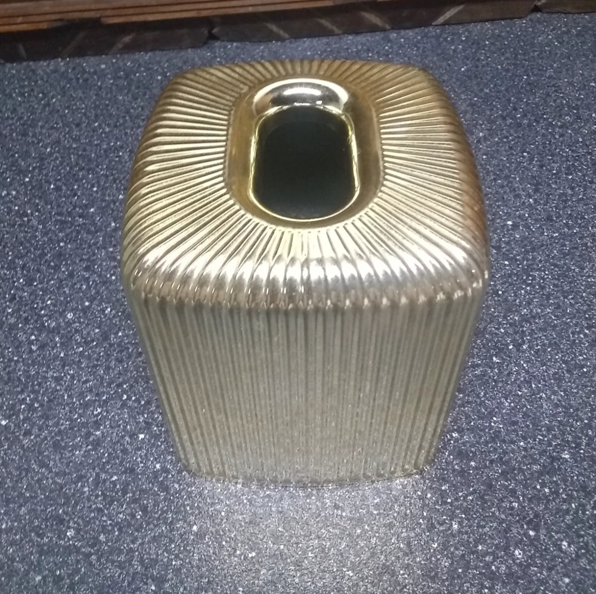 Gold Tone Acrylic Ribbed Tissue Box Cover _GVC | eBay