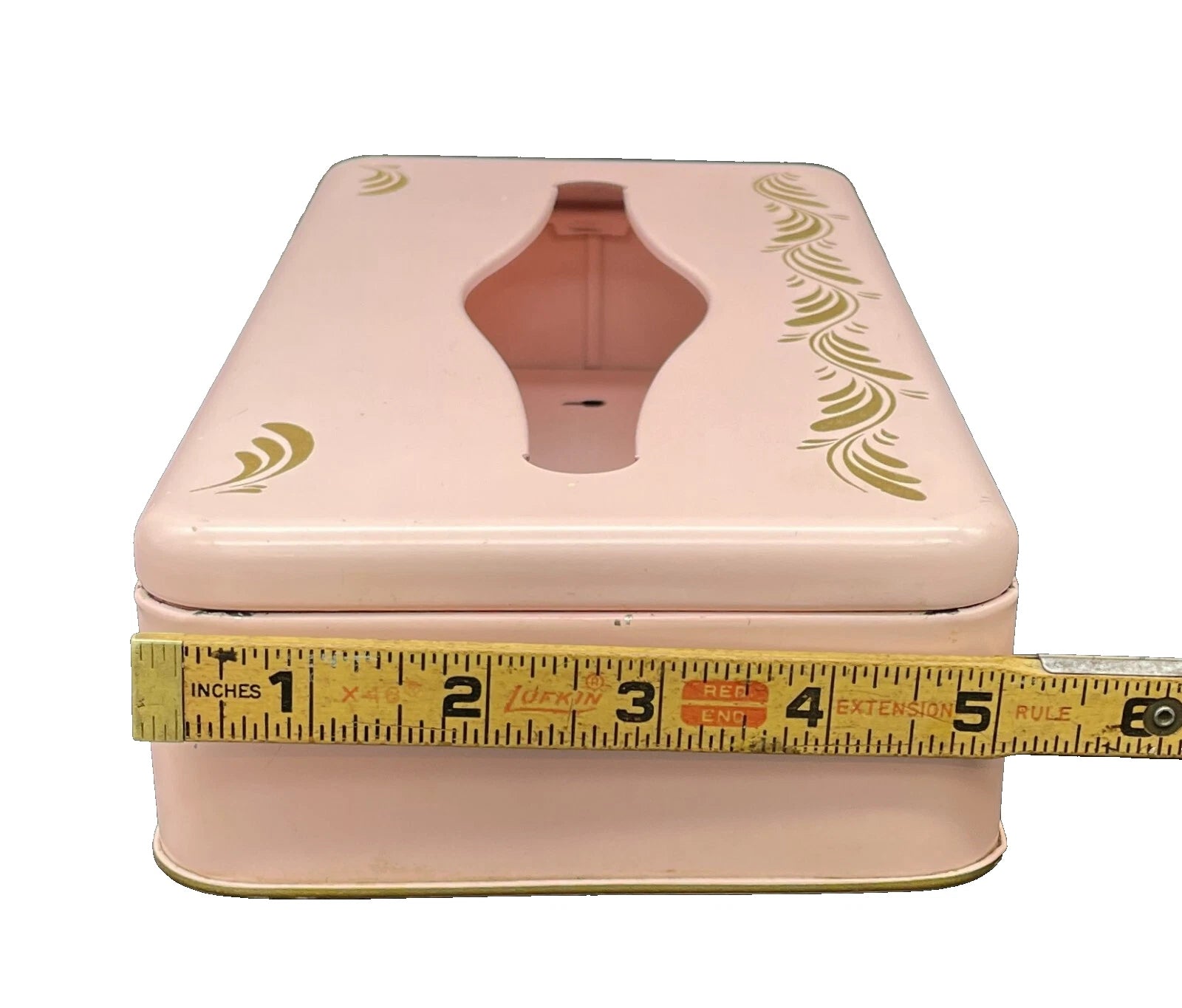 Vintage Ransburg 1950s MCM Hand Painted Pink and Gold Swirl Metal Tissue Box | eBay