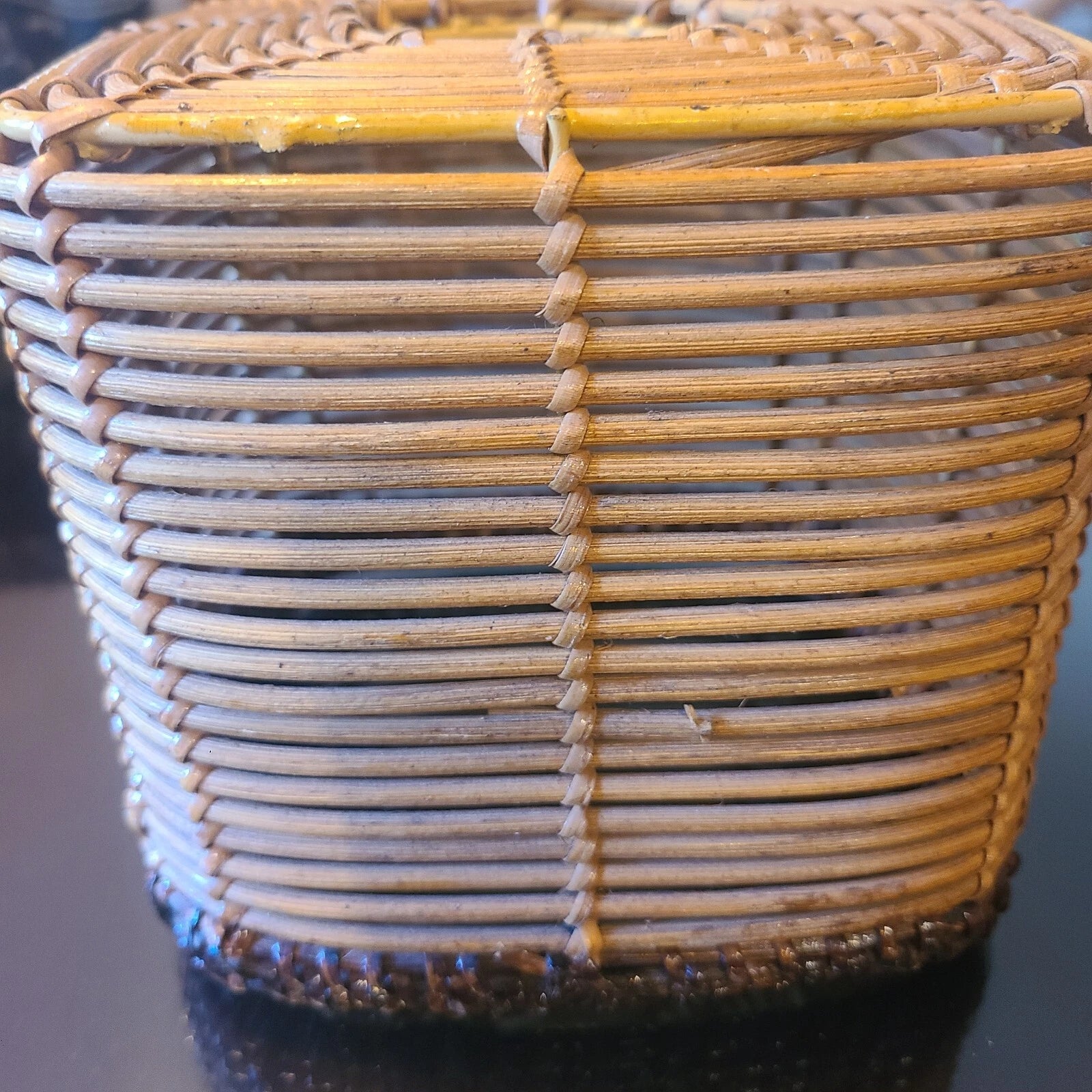 Tissue box holder in wicker rattan. 2 tone. Boho. | eBay