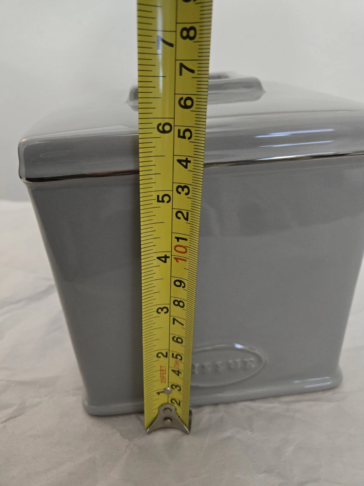 Porcelain Gray And Silver Tissue Holder | eBay