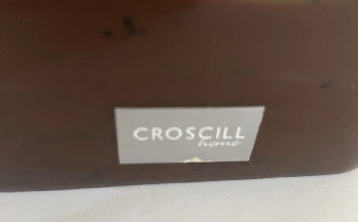 Croscill Tissue Box Cover Teal Blue Brown SEE-THRU MIDDLE Price Tag $46. UNIQUE | eBay