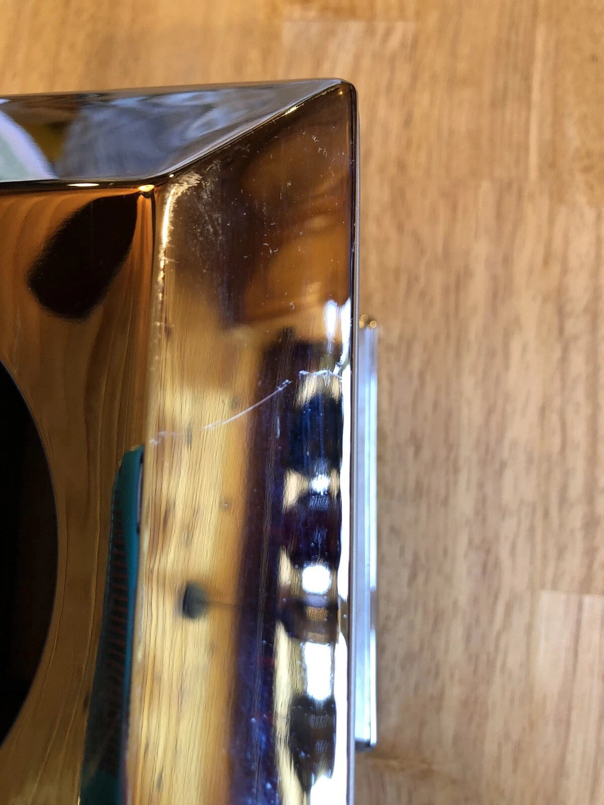 Silver Metal 6x6 Square Tissue Box Cover Matte Sides Shiny Top Trim Rubber Base | eBay