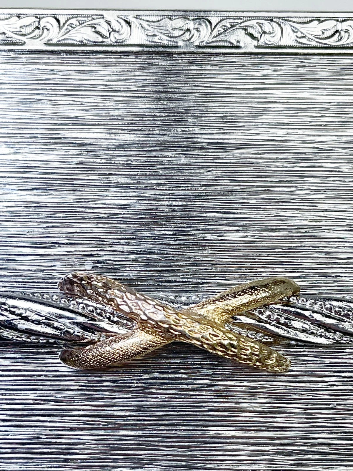 Metal Tissue Box Holder Two Tone Silver Gold Square Vtg USA | eBay