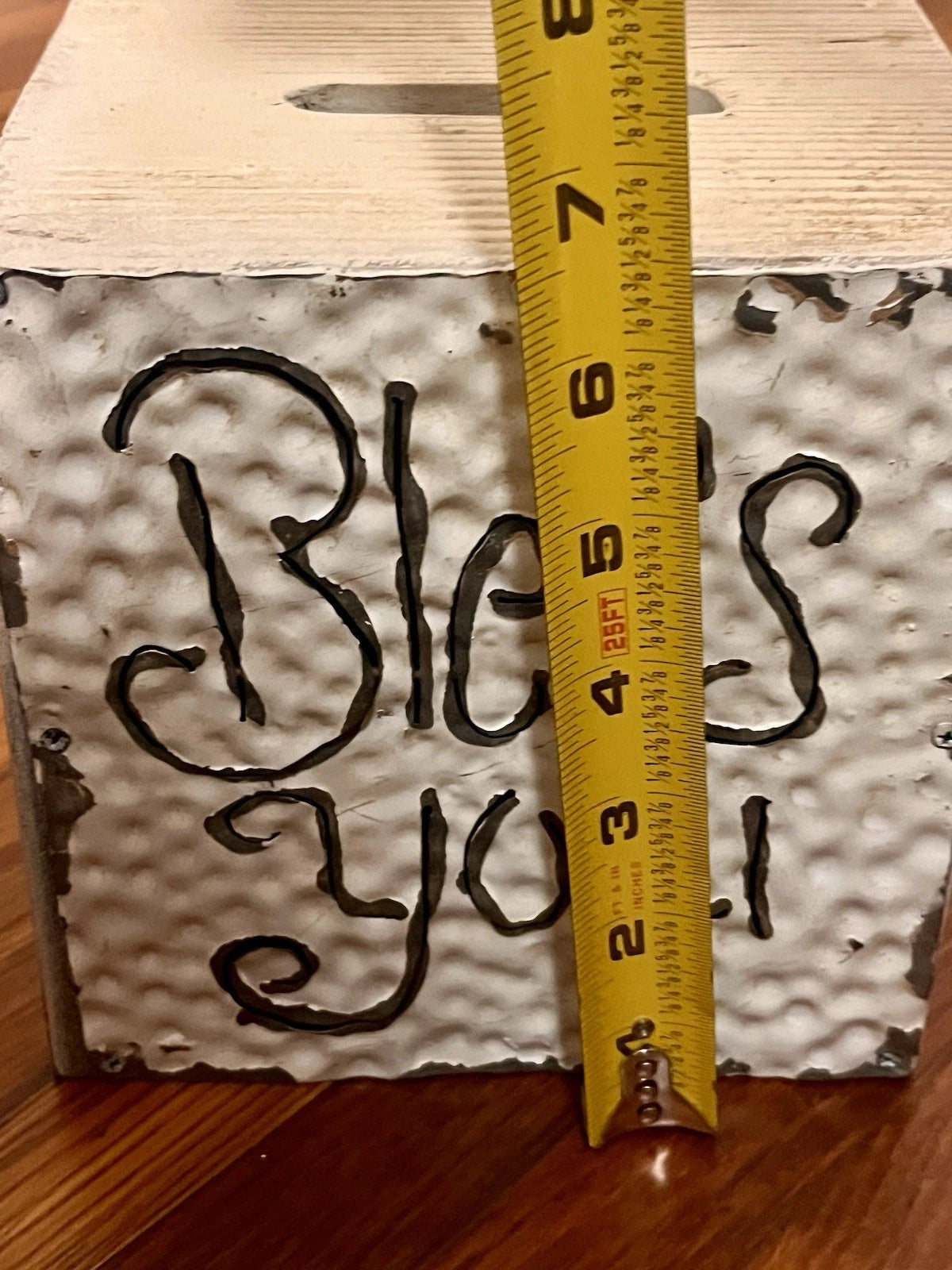 Vintage Wood Metal Bless You Tissue Box Cube Signed Kathleen Wedemeyer 6 X 6” | eBay