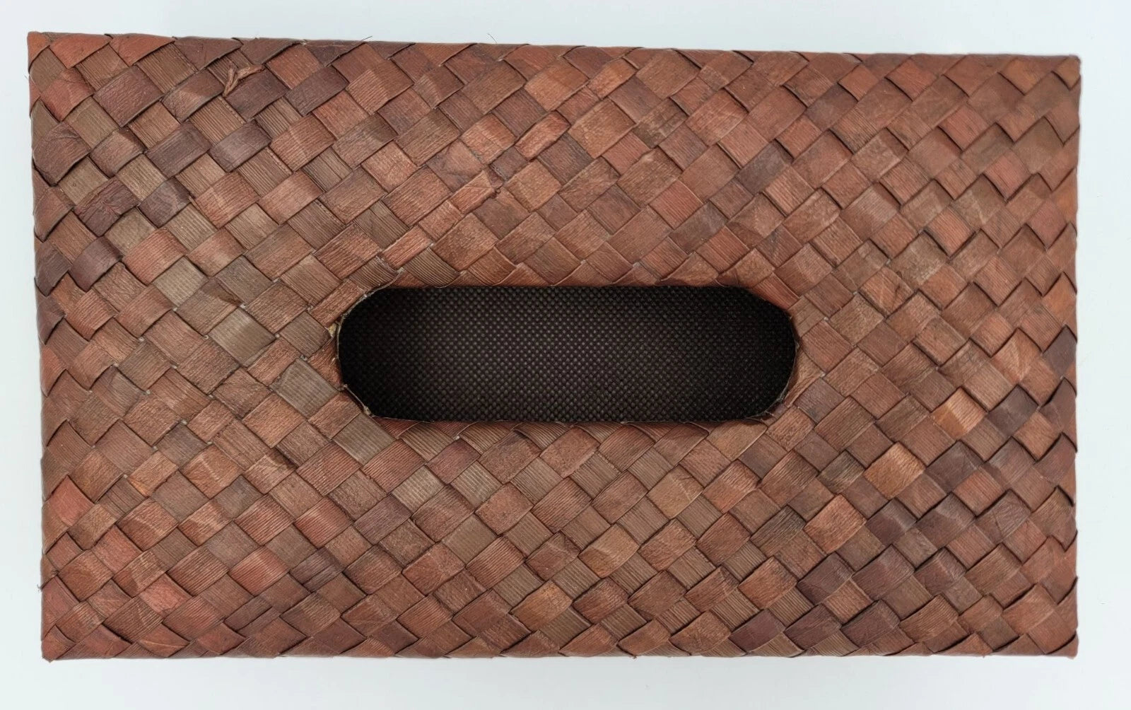 Retro Woven Rectangular Tissue Box Cover In Brown & Beige Natural Fiber Design | eBay