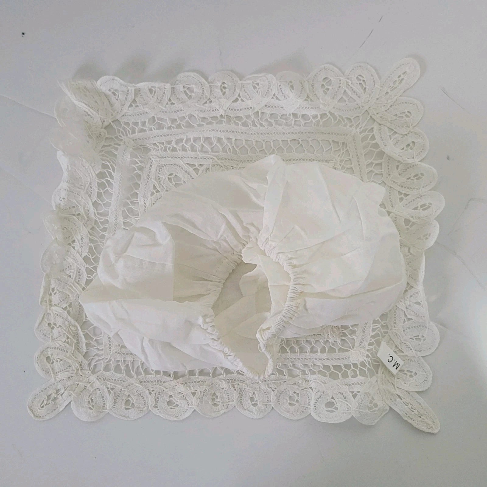 Vintage Kleenex Box Cover Fabric Lace Bows Fits 12" x 6" Box Handmade 1980's | eBay