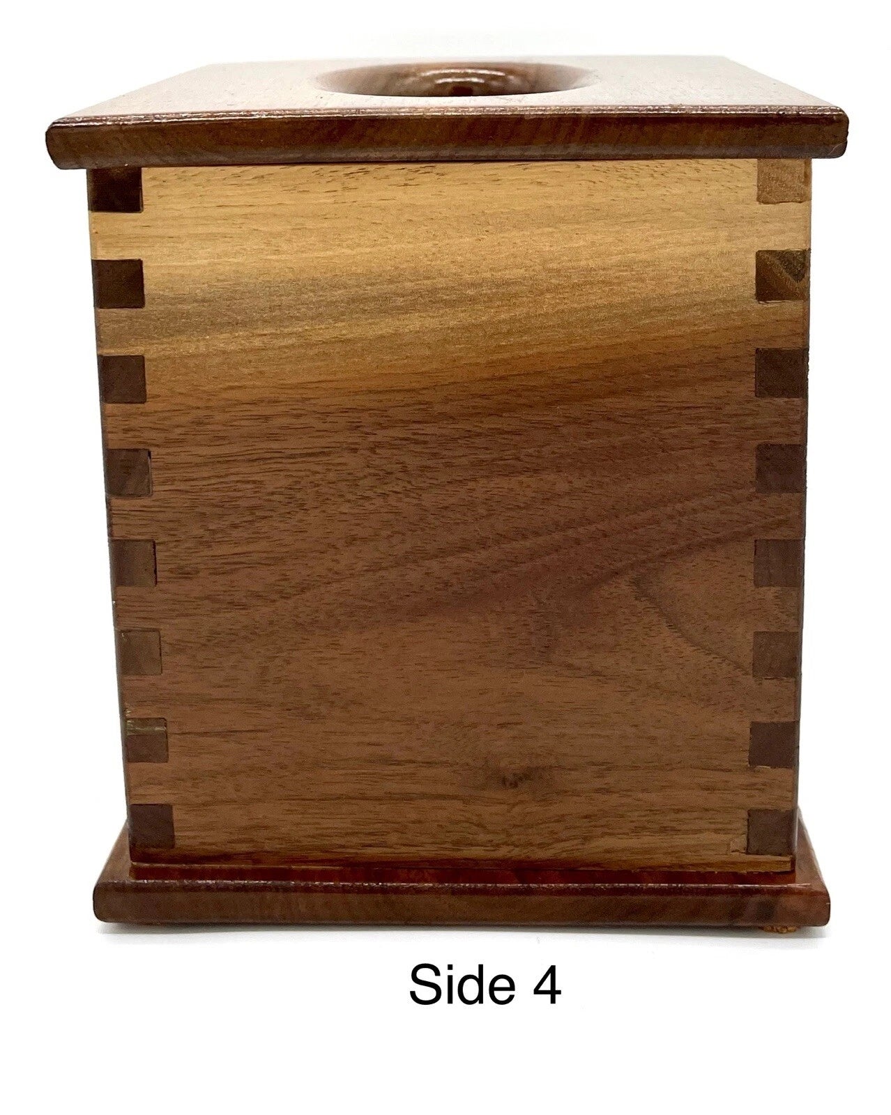 Vintage Solid Wood Square Dovetail Tissue Box Cover - BEAUTIFUL! | eBay