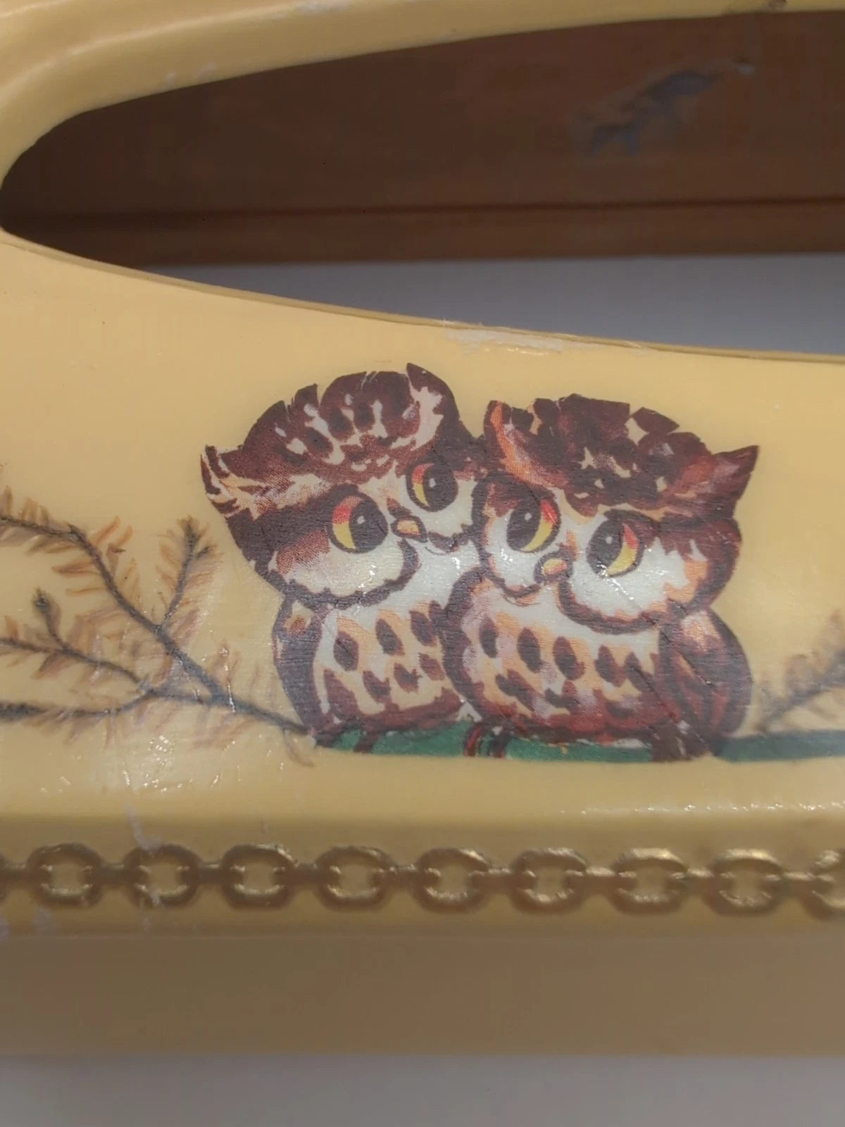 Vintage MCM Tissue Box Cover Yellow With Owl Design Wood & Plastic 11x6" | eBay