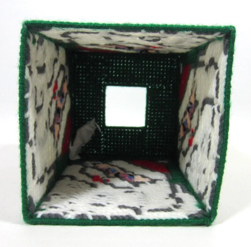 Vintage Handmade Needlepoint Christmas Tissue Box Cover Santa Claus Square MINTY | eBay