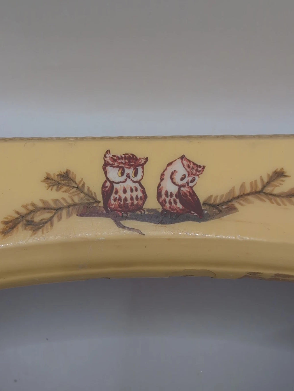 Vintage MCM Tissue Box Cover Yellow With Owl Design Wood & Plastic 11x6" | eBay