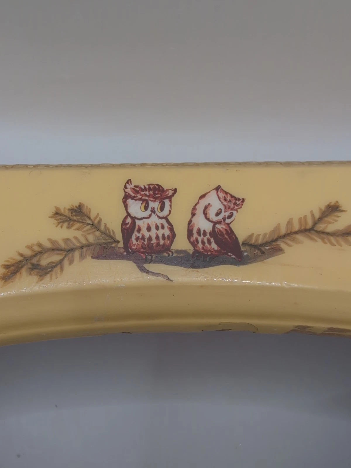 Vintage MCM Tissue Box Cover Yellow With Owl Design Wood & Plastic 11x6" | eBay