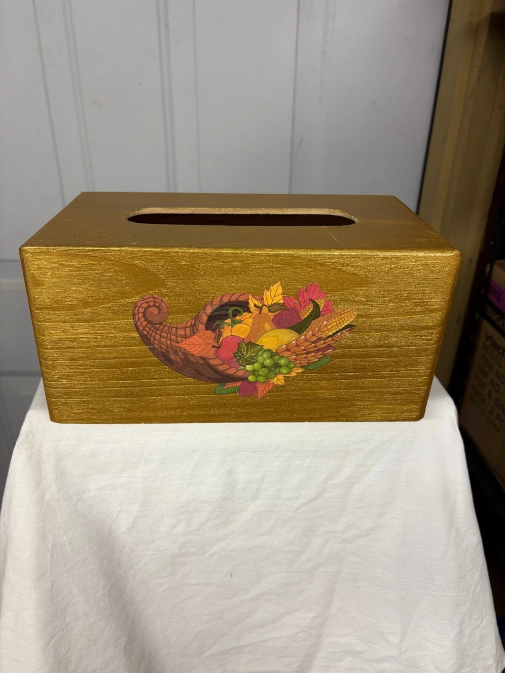 Wood Tissue Box Holder with Slide-Out Bottom Hand Made Pre-Owned 10 1/4"x5.5" | eBay